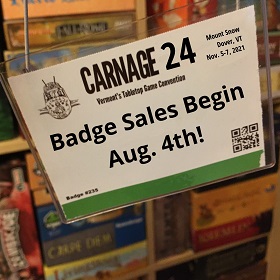 Carnage 24 Badge Sales Start on August 4th